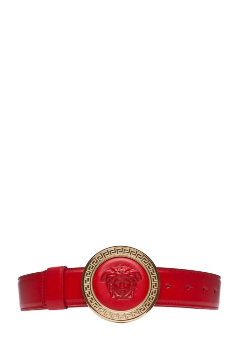 versace oversized belt in red|Versace red belt for men.